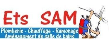 Logo – Ets SAM Logo de l’entreprise Ets SAM spécialisée en plomberie, chauffage, ramonage et aménagement de salle de bains.
